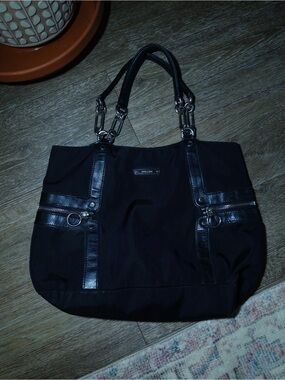Pollini Black Tote Bag with Contrast Trim